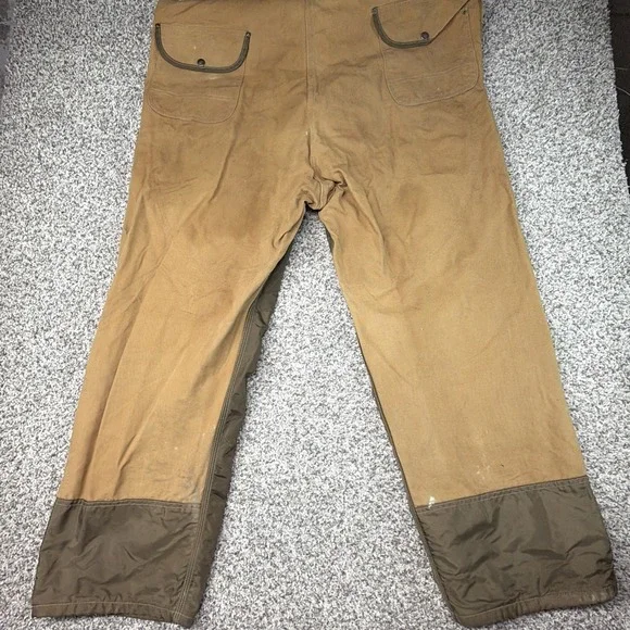 Vintage CARHARTT Duck Nylon Hunting Bib Overalls Brush Guard 48x30 USA Made